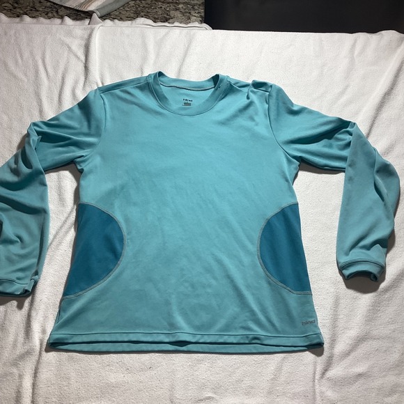 Hind Womens Long Sleeve Athletic Running Top Turquoise Blue Size Large - Picture 2 of 9